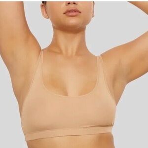 NWT Skims Jelly Sheer Scoop Neck Bralette Clay Color Size L, price tag is cut